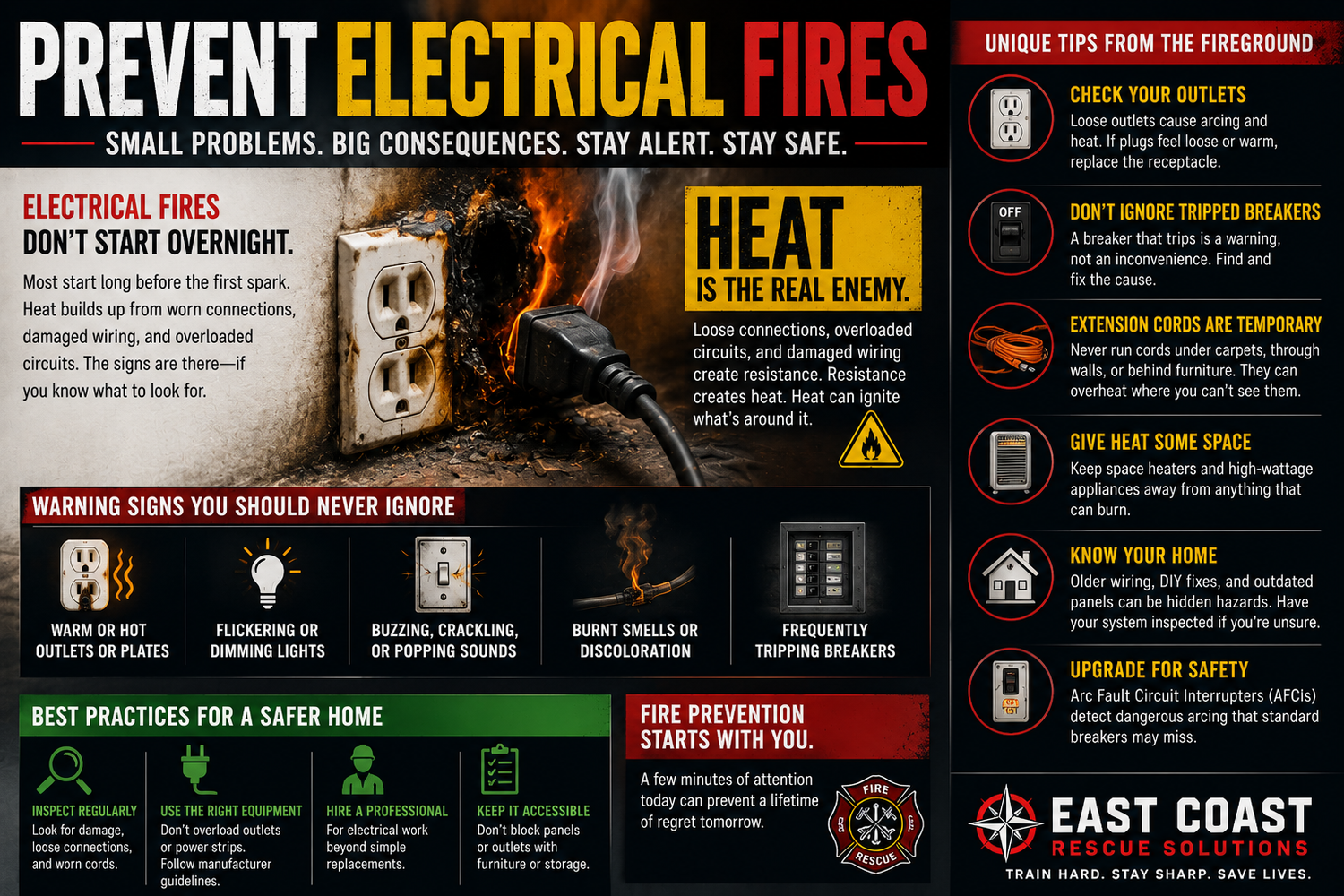 Prevent electrical fires stay alert, stay safe