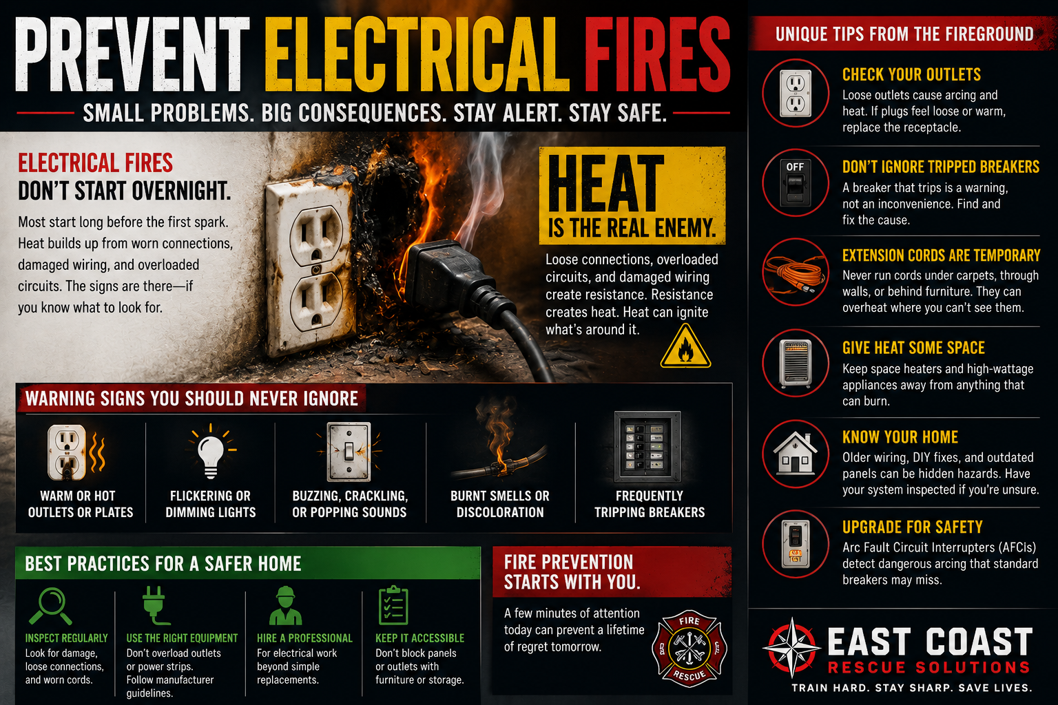 Prevent electrical fires stay alert, stay safe