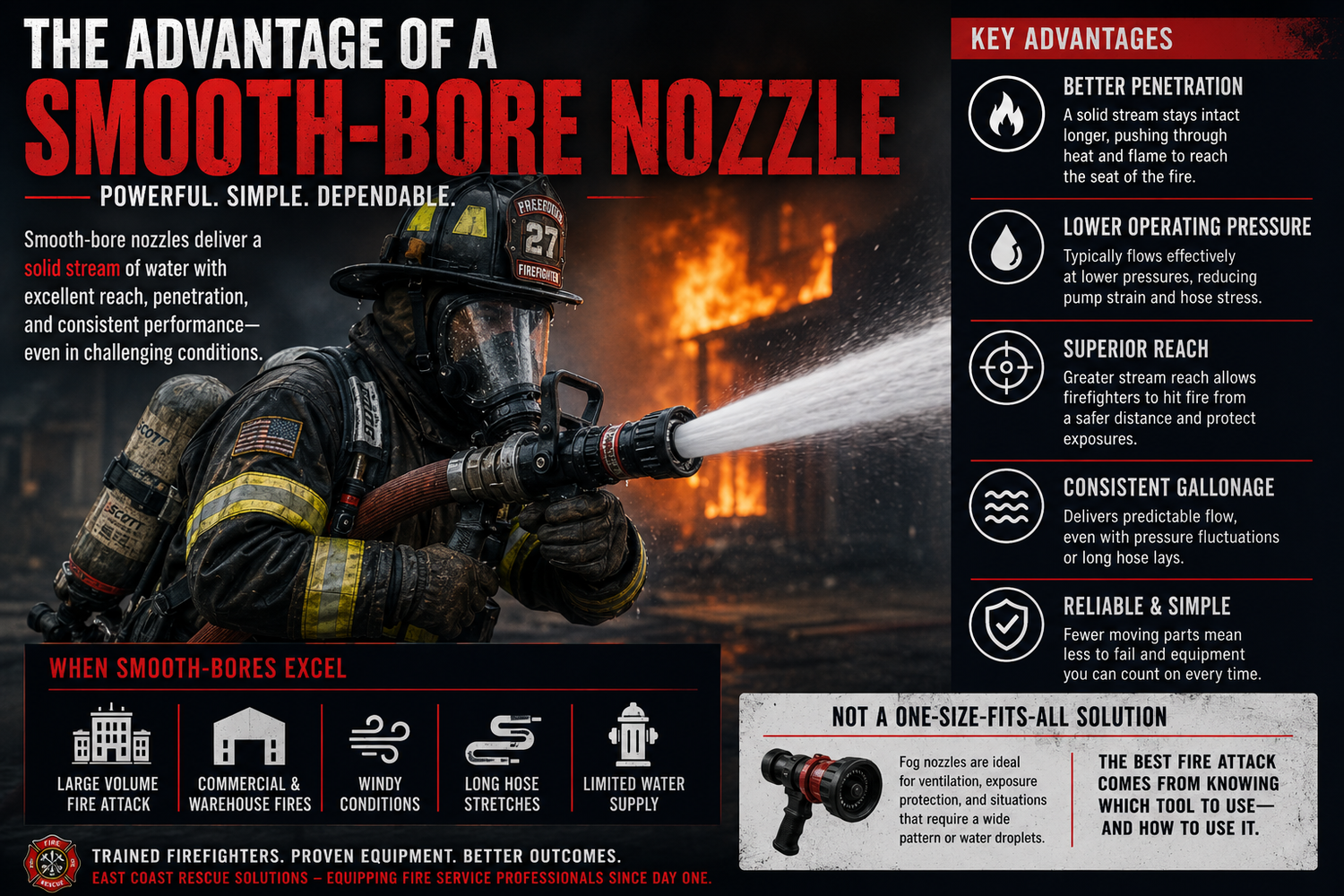 The power of smooth-bore nozzles